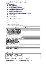 Tài liệu ôn tập học kỳ I môn Tiếng Anh Khối 5